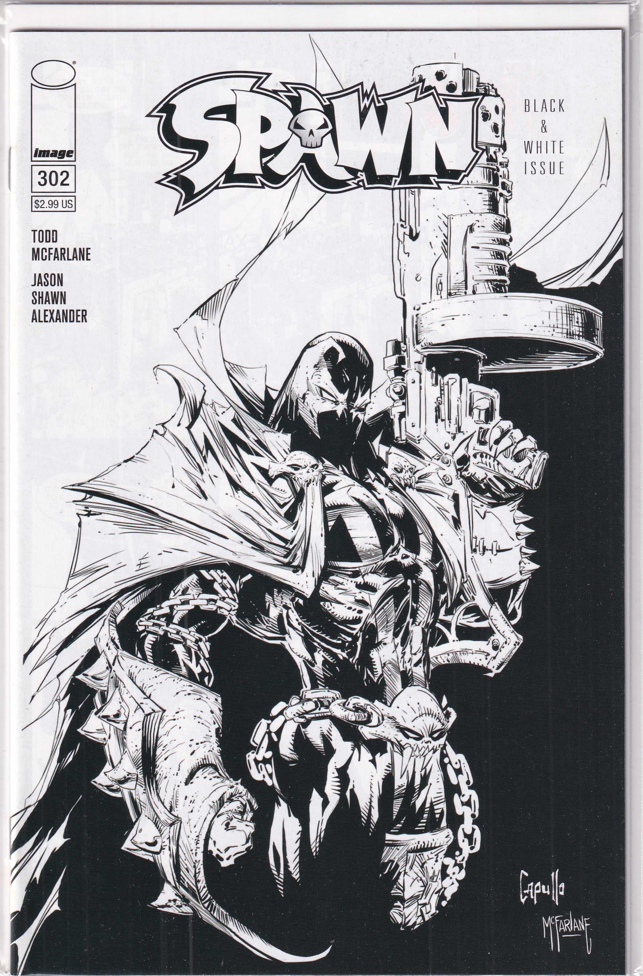 SPAWN #302 B&W - Slab City Comics 