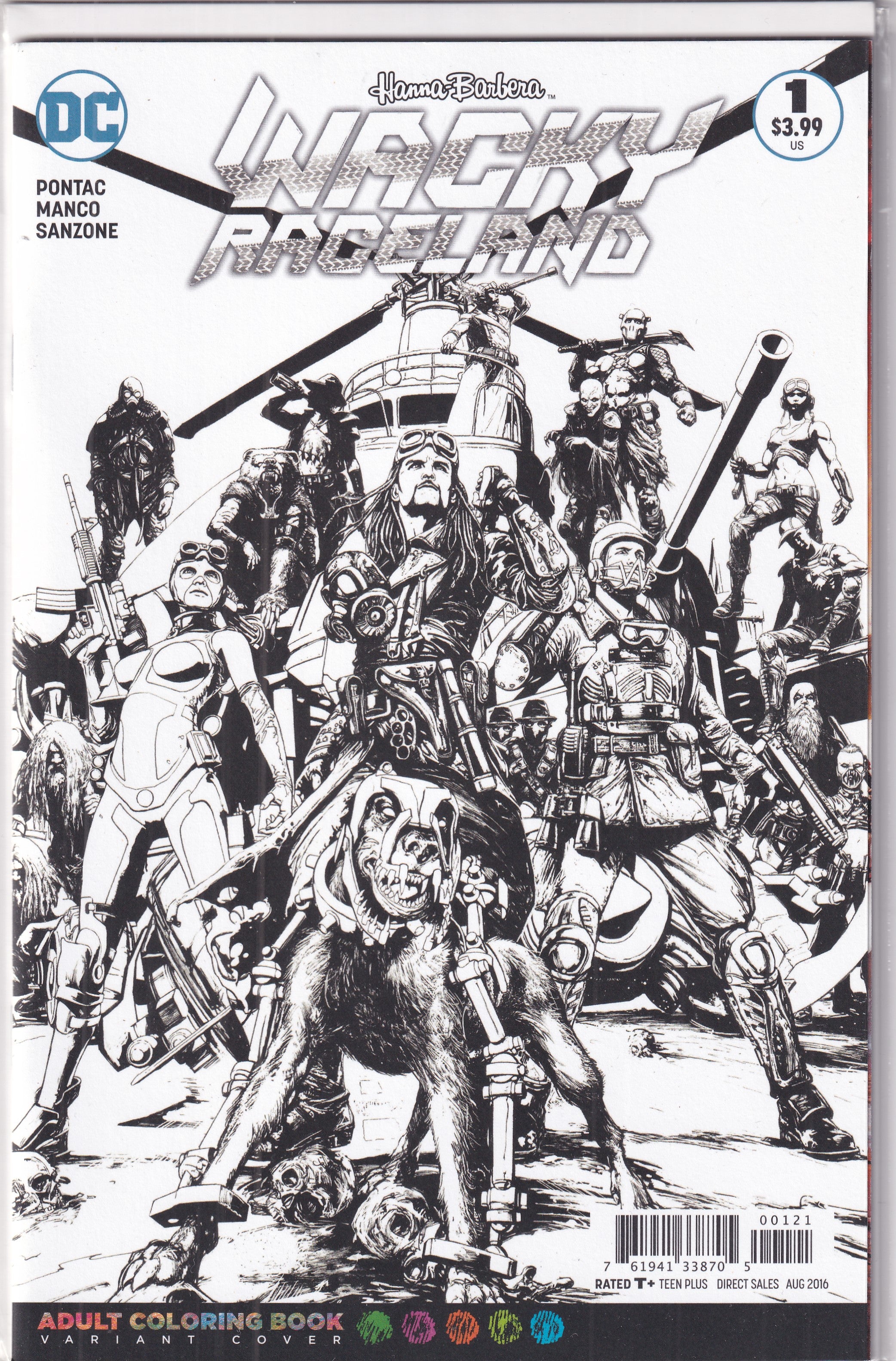 WACKY RACELAND #1 B&W - Slab City Comics 