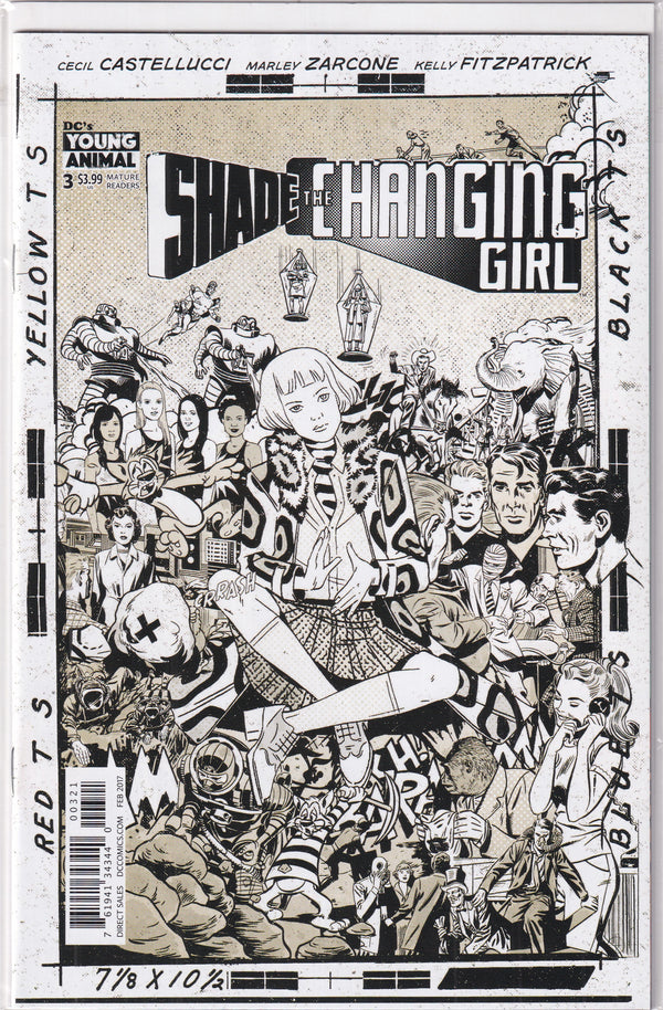 SHADE THE CHANING GIRL #3 B&W - Slab City Comics 