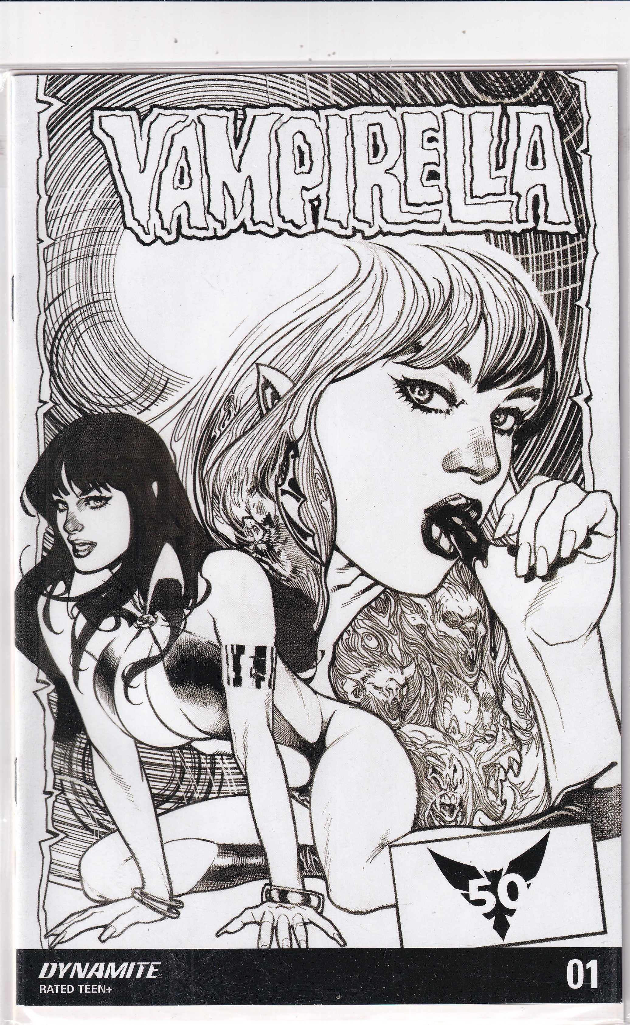 VAMPIRELLA #1 B&W - Slab City Comics 