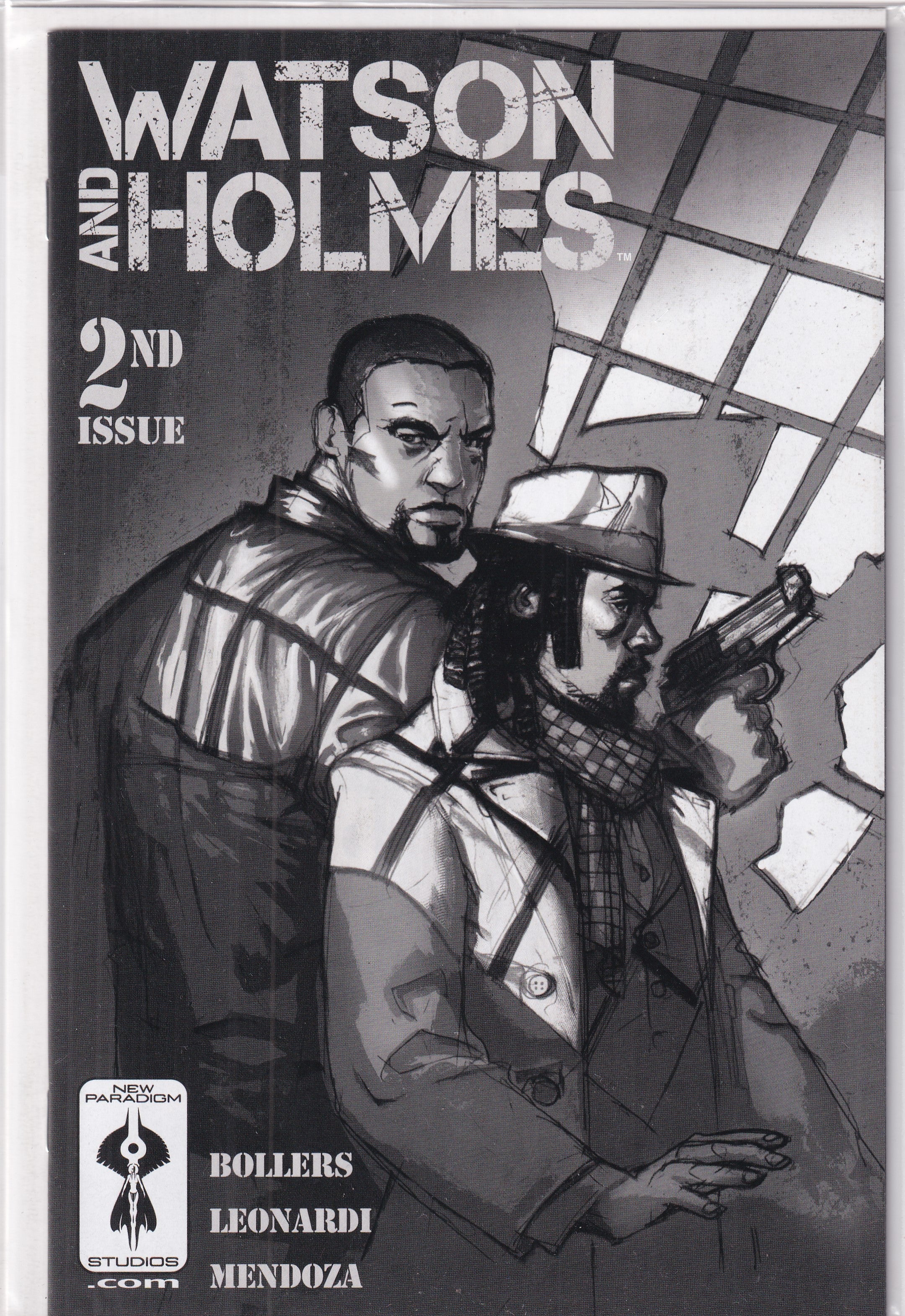 WATSON AND HOLMES #2 B&W - Slab City Comics 