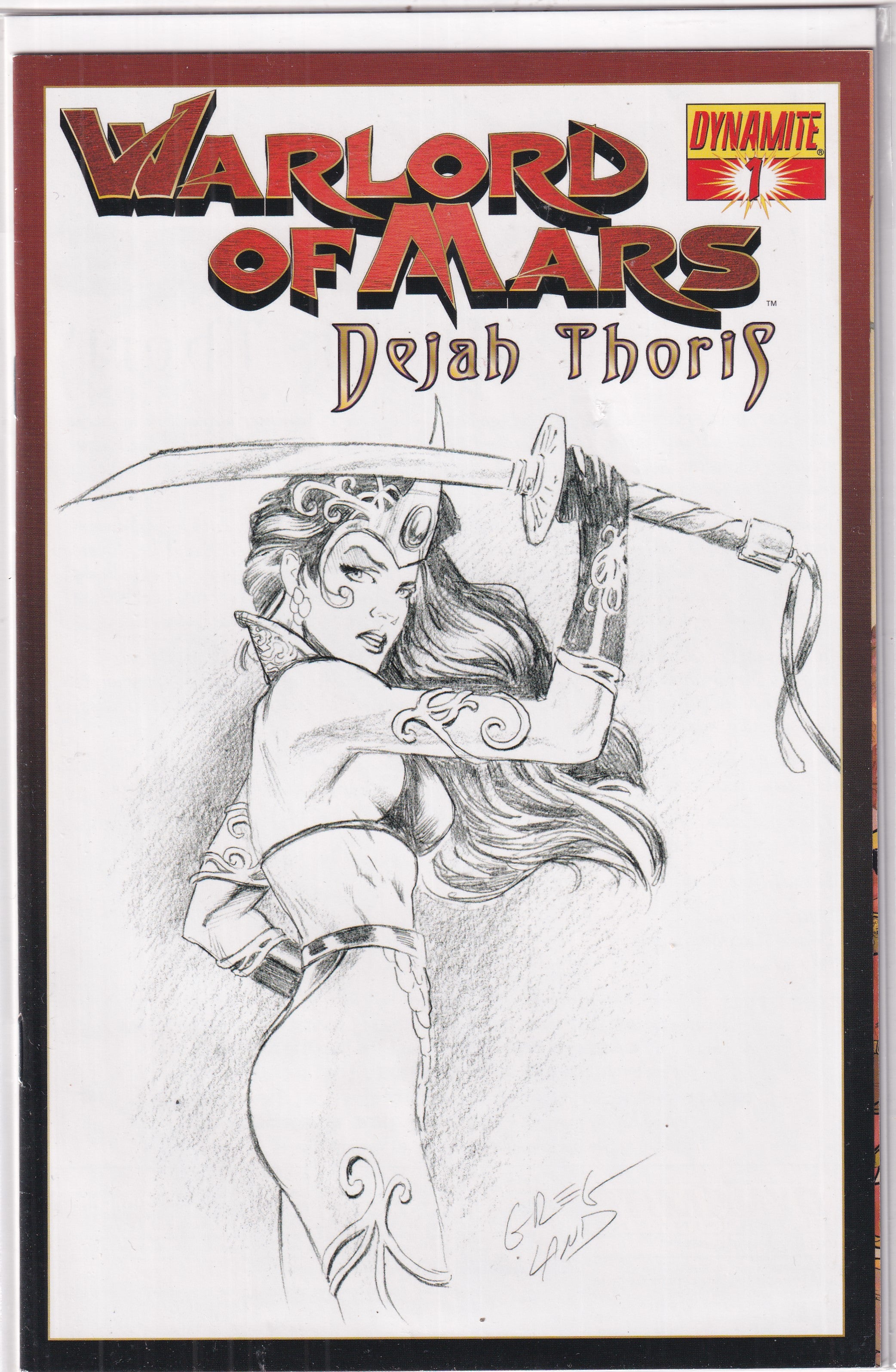 WARLORD OF MARS DEJAH THORIS #1 1:25 GREG LAND SKETCH - Slab City Comics 