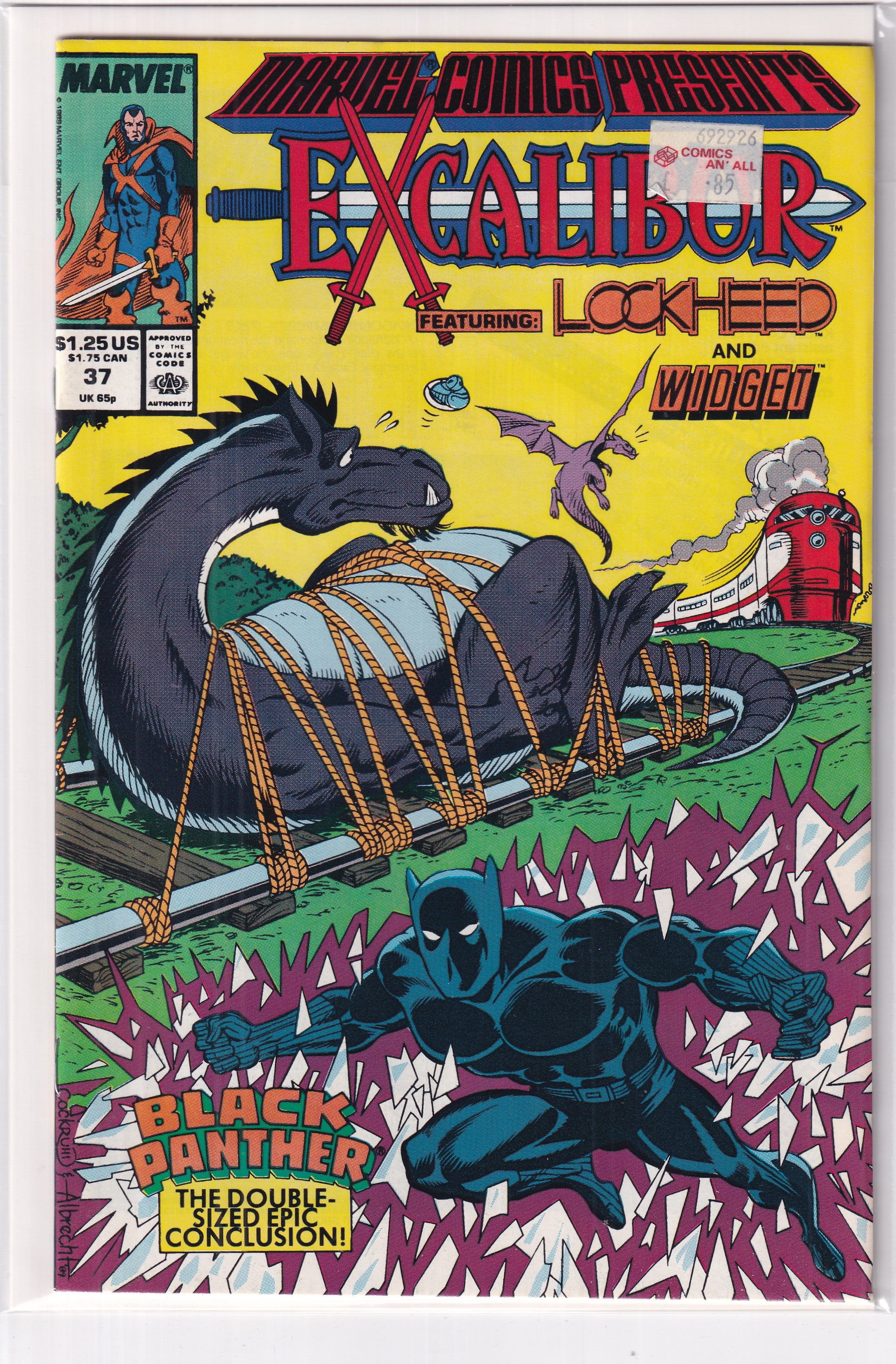 MARVEL COMICS PRESENTS EXCALIBUR FEATURING LOCKHEED AND WIDGET #37 - Slab City Comics 