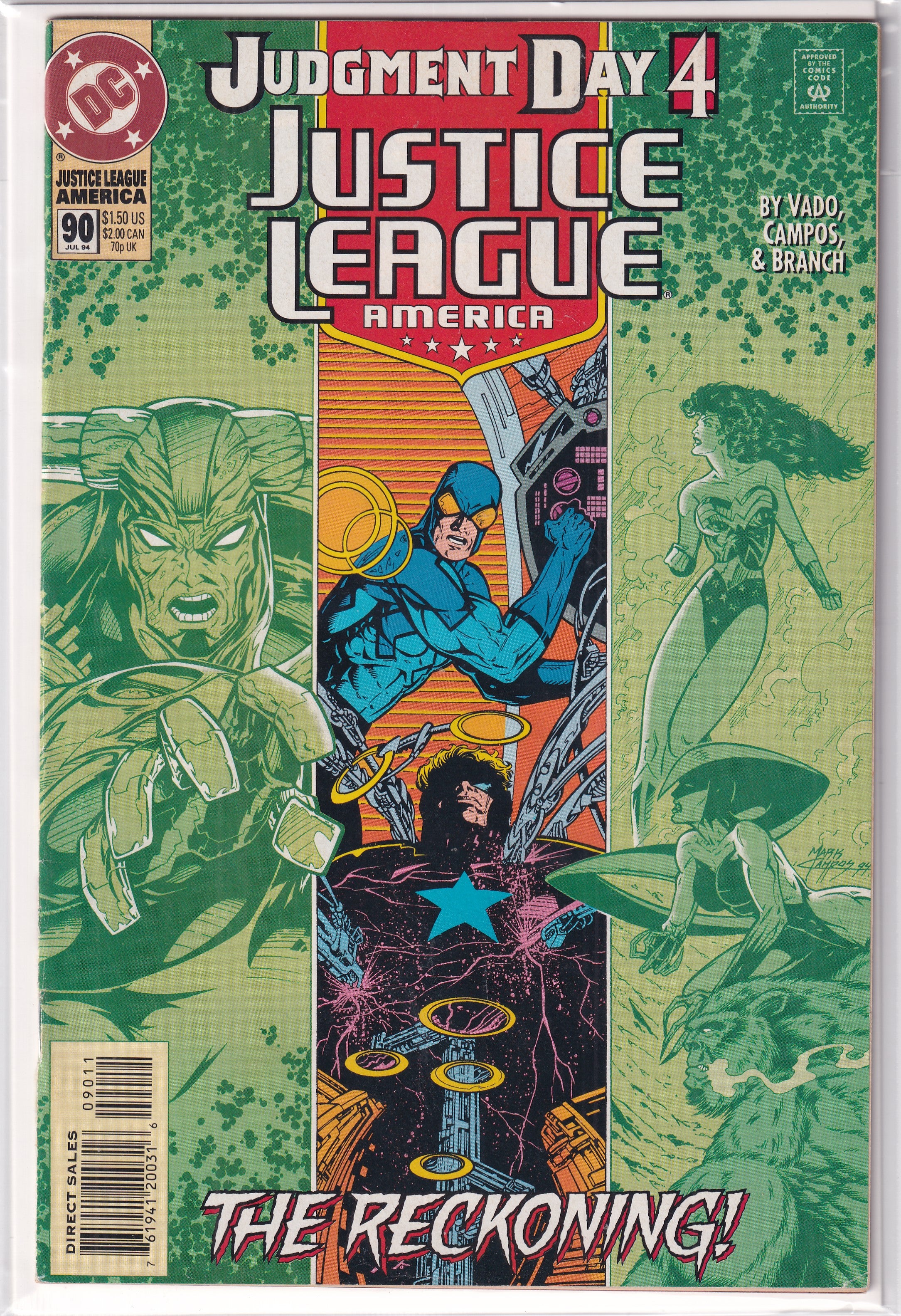JUDMEN DAY 4 JUSTICE LEAGUE AMERICA #90 - Slab City Comics 