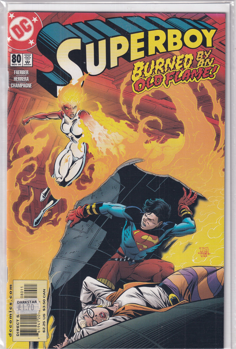 SUPERBOY BURNED BY THE OLD FLAME