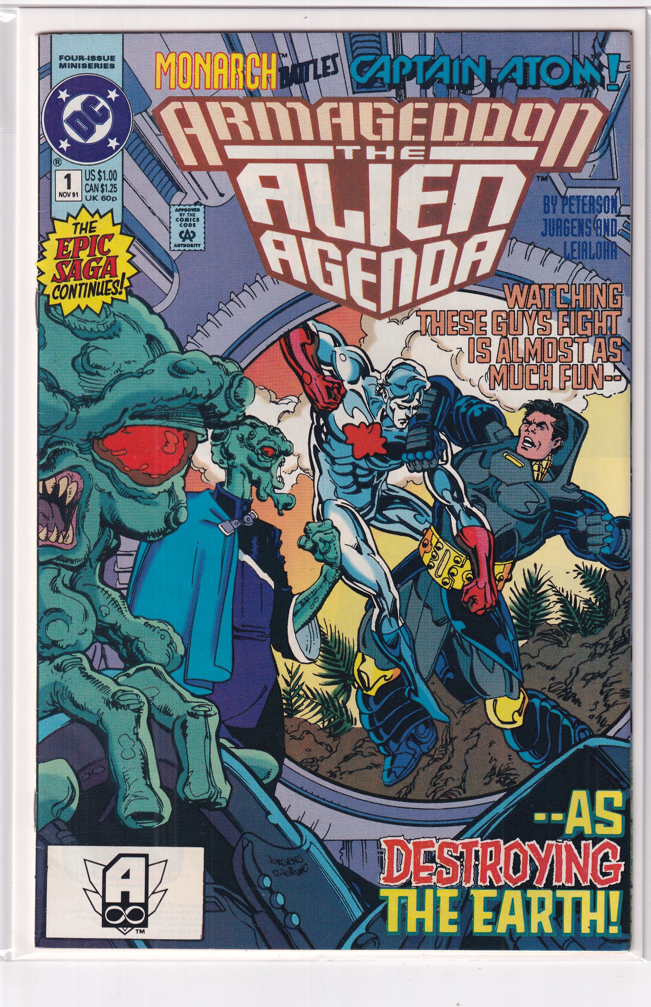 MONARCH BATTLES CAPTAIN ATOM ARMAGEDDON THE ALIEN AGENDA #1 - Slab City Comics 
