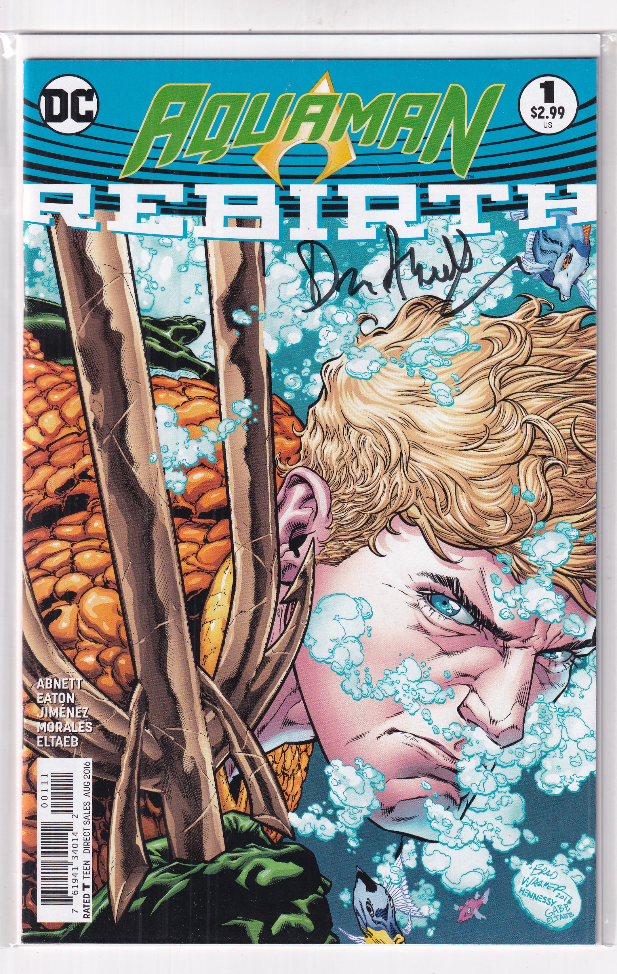 AQUAMAN #1 SIGNED DAN ABNETT - Slab City Comics 