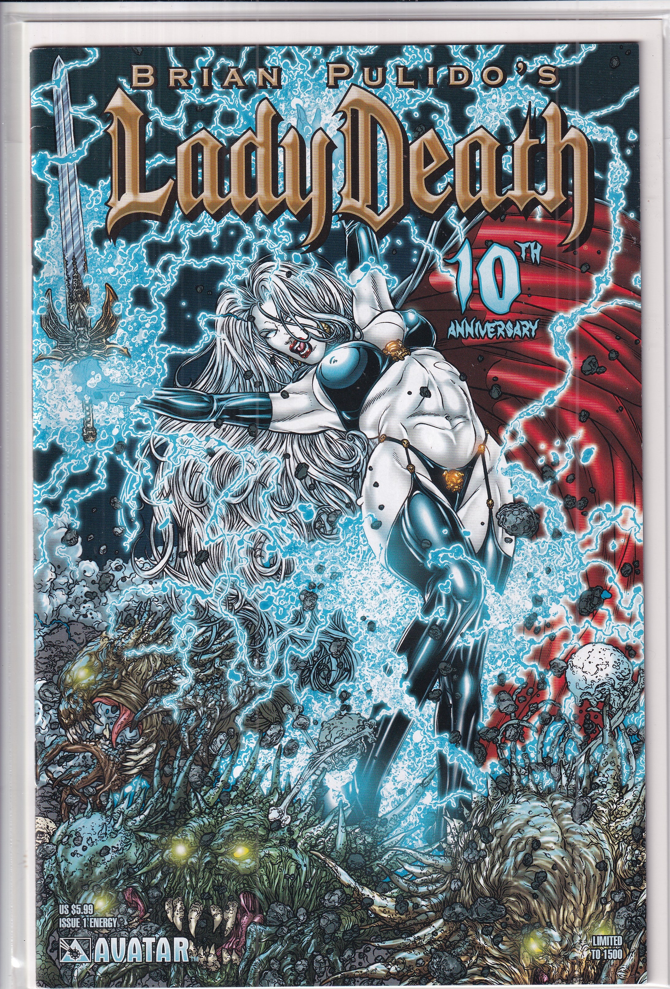 Lady Death 10th Anniversary #1 Energy Variant - Slab City Comics 