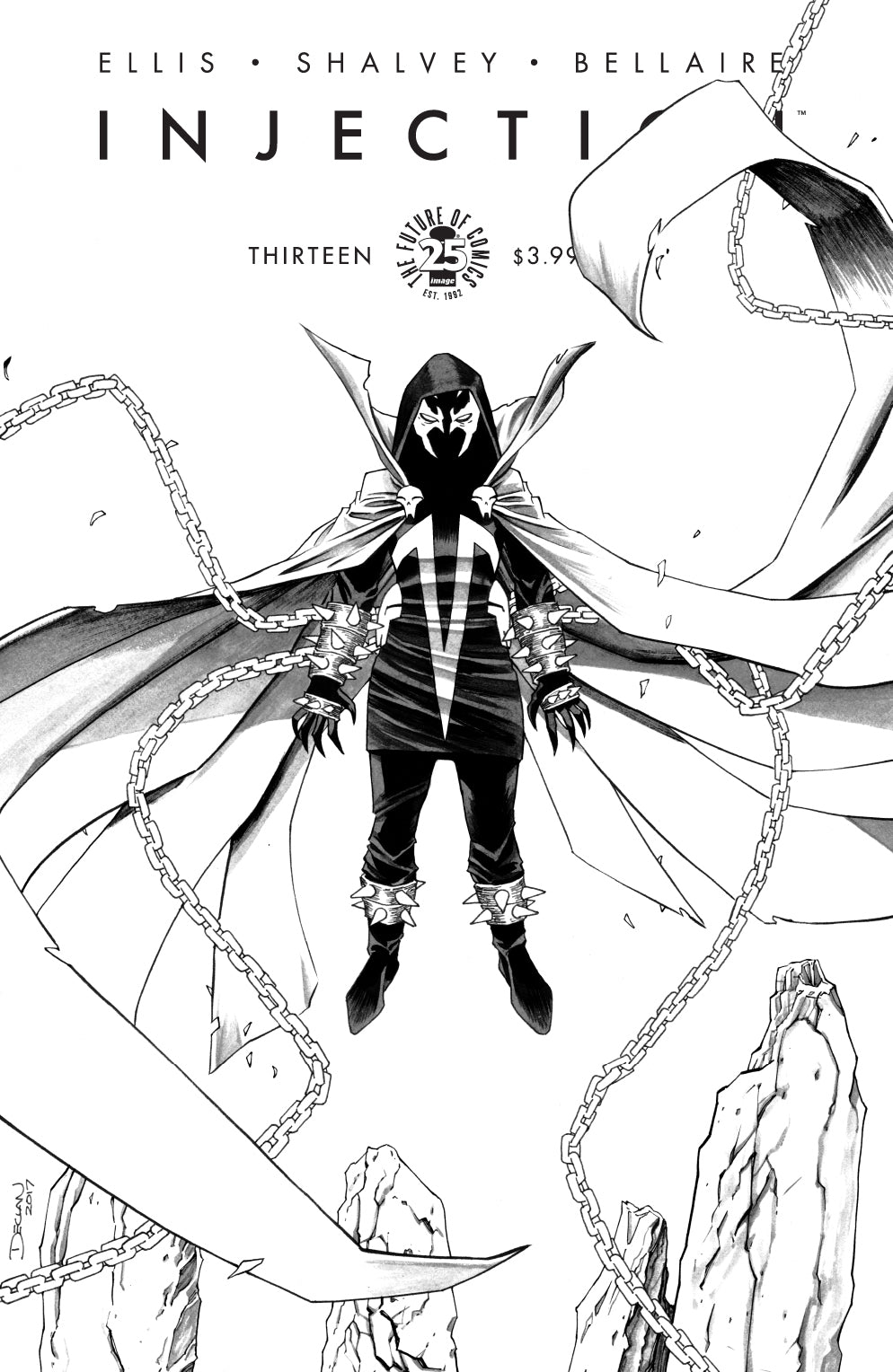INJECTION #13 SPAWN MONTH B&W VARIANT - Slab City Comics 
