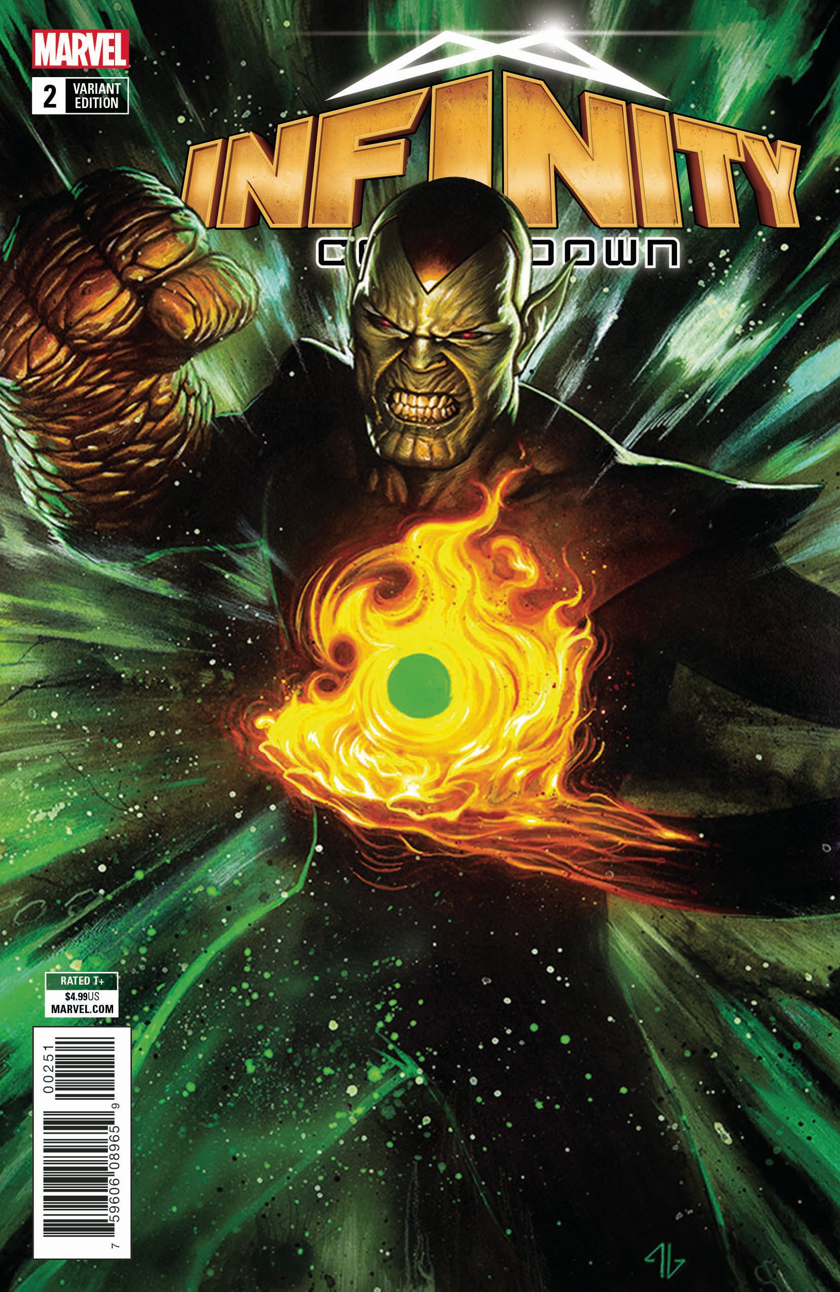INFINITY COUNTDOWN #2 SUPER SKRULL HOLDS INFINITY VARIANT - Slab City Comics 