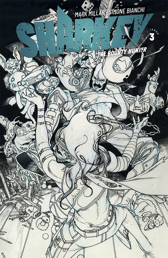 SHARKEY BOUNTY HUNTER #3 SKETCH VARIANT BIANCHI - Slab City Comics 